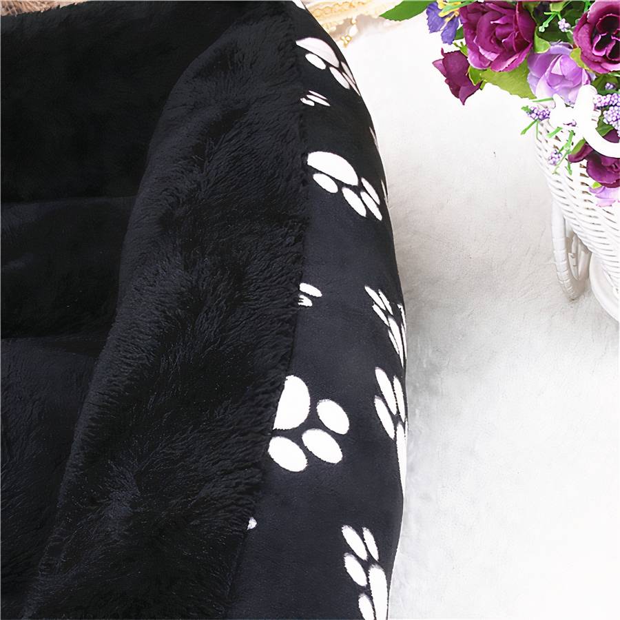 Large Black Dog Bed with Paw Print Pattern XXL for Extra Large Dogs
