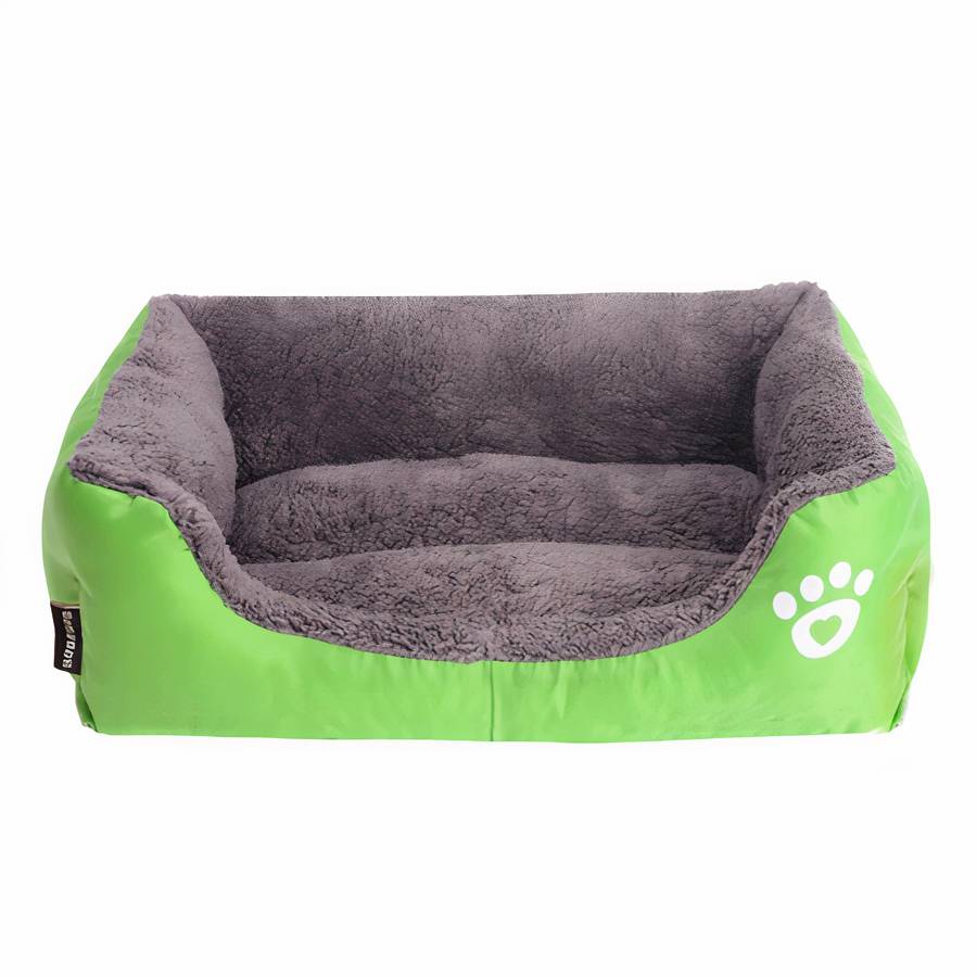 XXL Cotton Rectangular Dog Bed with Paw Print Design