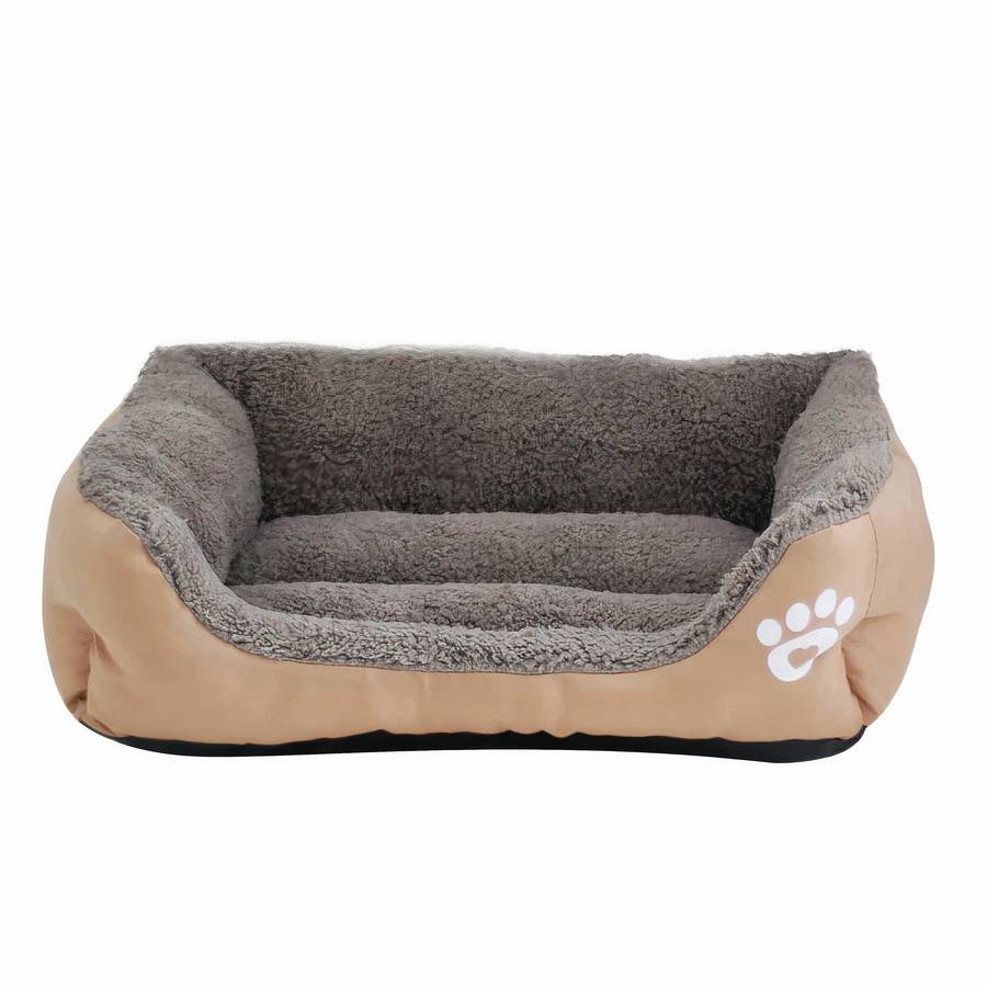 XXL Cotton Rectangular Dog Bed with Paw Print Design