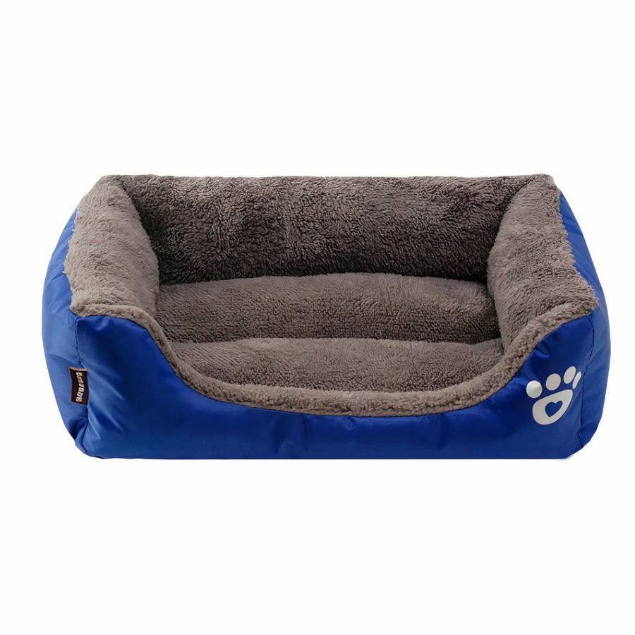 XXL Cotton Rectangular Dog Bed with Paw Print Design