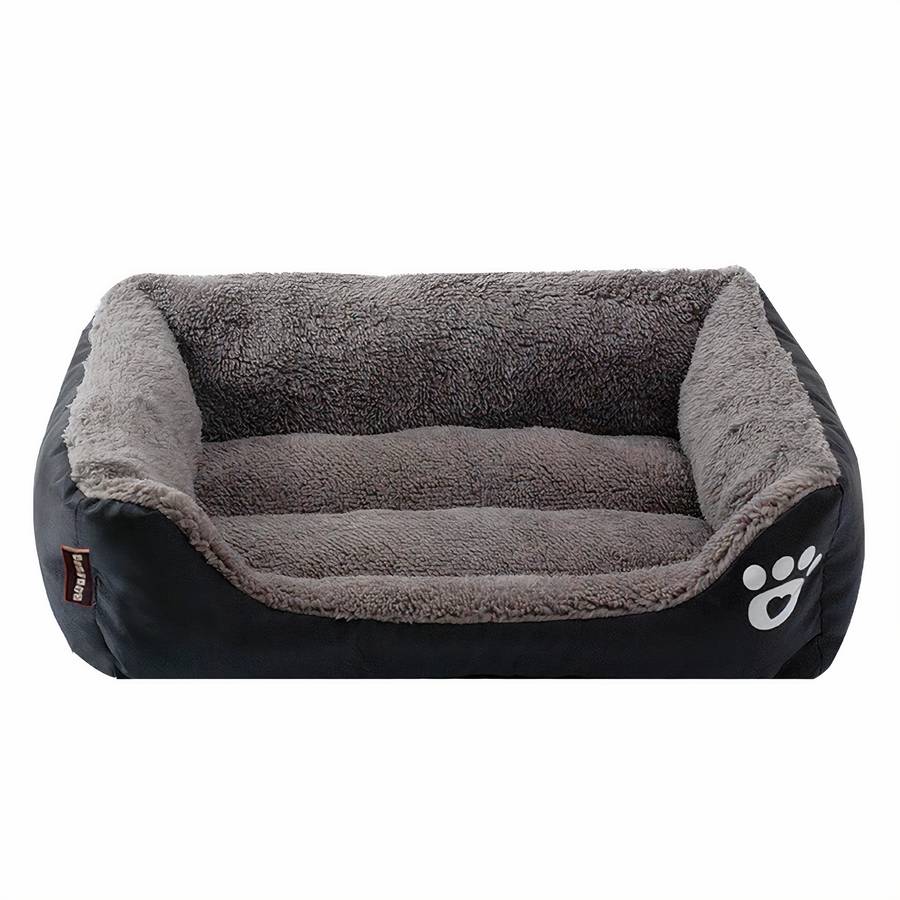 XXL Cotton Rectangular Dog Bed with Paw Print Design