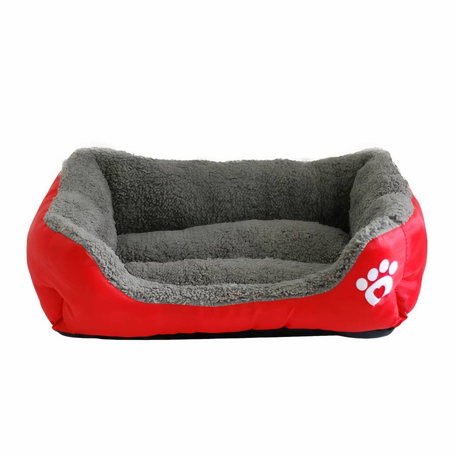 XXL Cotton Rectangular Dog Bed with Paw Print Design
