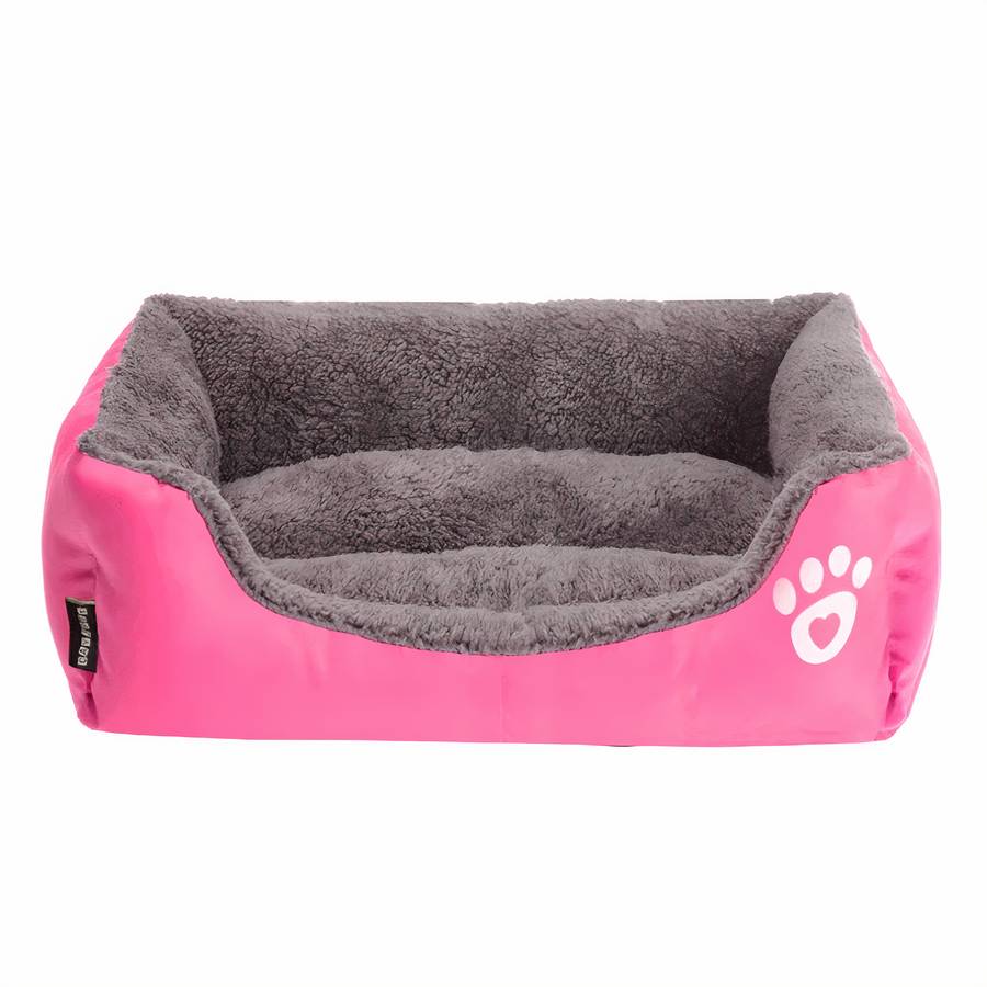 XXL Cotton Rectangular Dog Bed with Paw Print Design