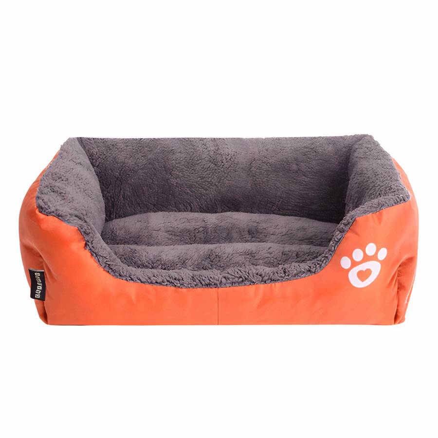 XXL Cotton Rectangular Dog Bed with Paw Print Design