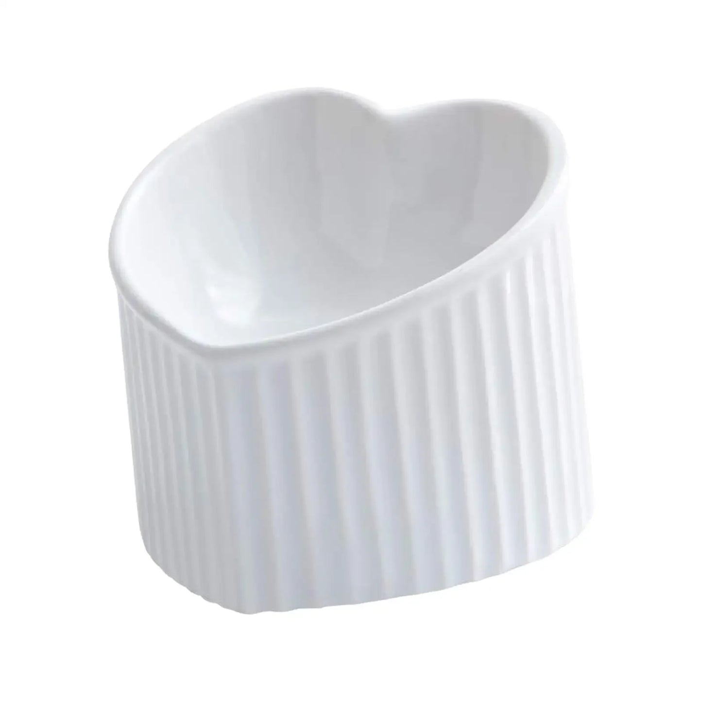 Elevated Ceramic Pet Bowl for Dogs and Cats Heart Edition