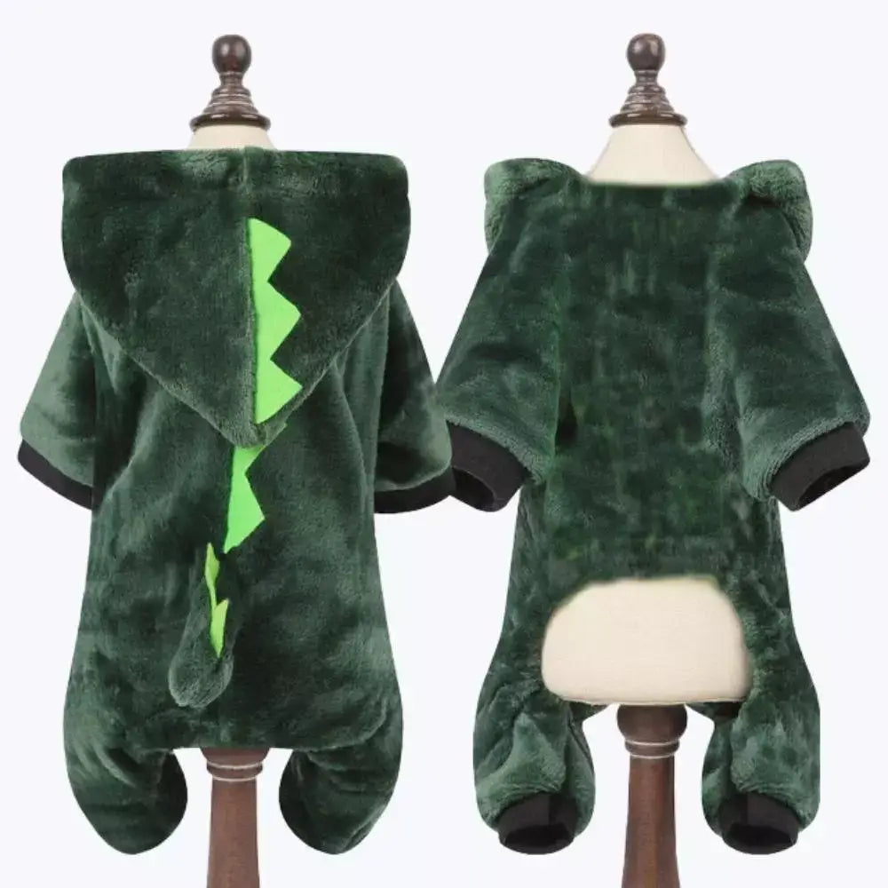 Dinosaur Hooded Cat Costume Kids Animal Pajamas Halloween Party Outfit