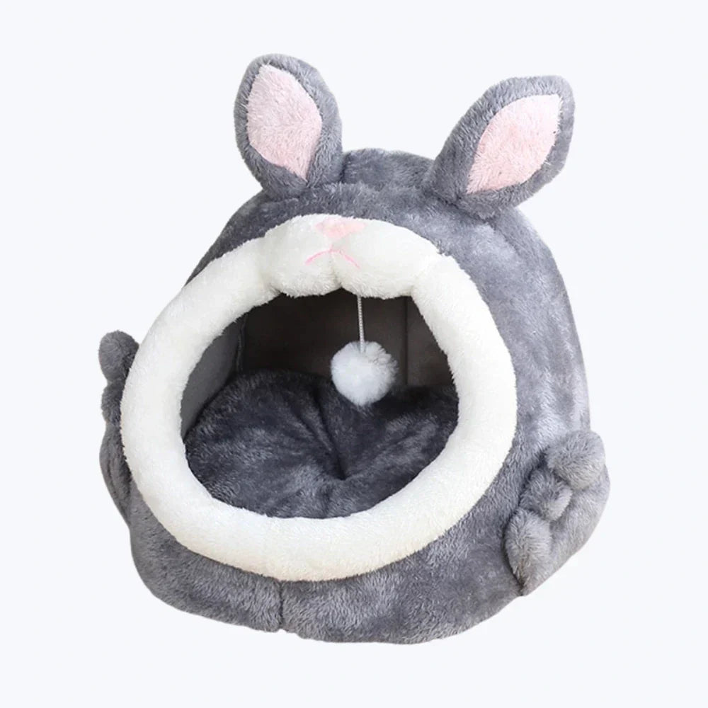 Rabbit Shaped Cat Bed Cozy Soft Pet Sleeping Bag for Cats