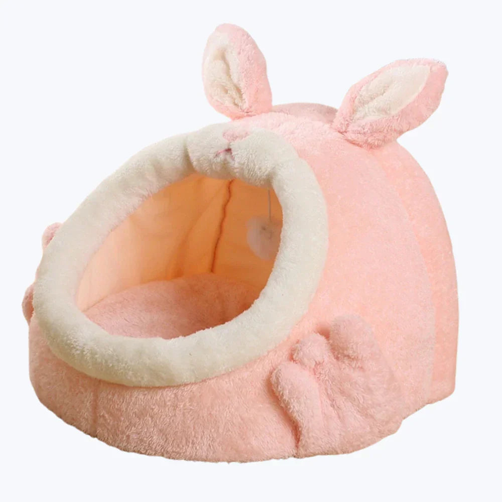 Rabbit Shaped Cat Bed Cozy Soft Pet Sleeping Bag for Cats