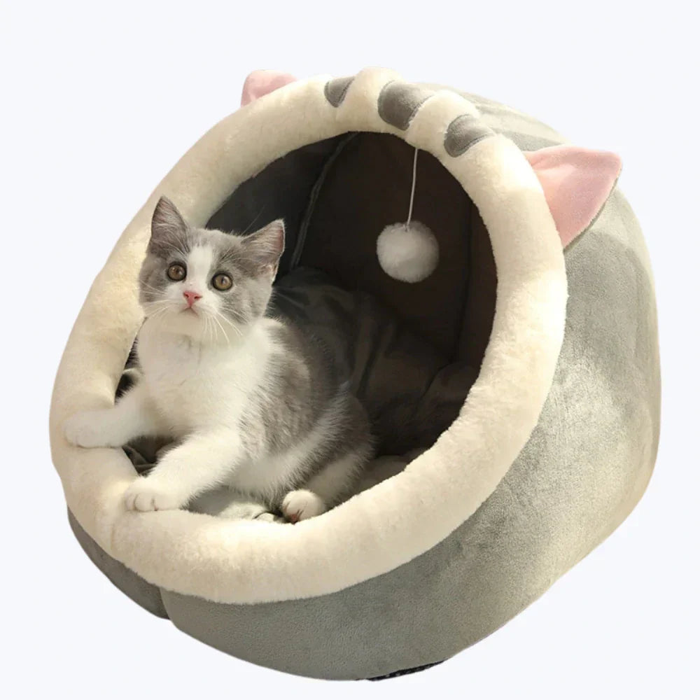 Soft Cat Bed Cozy Cat Basket Plush Pet Lounger