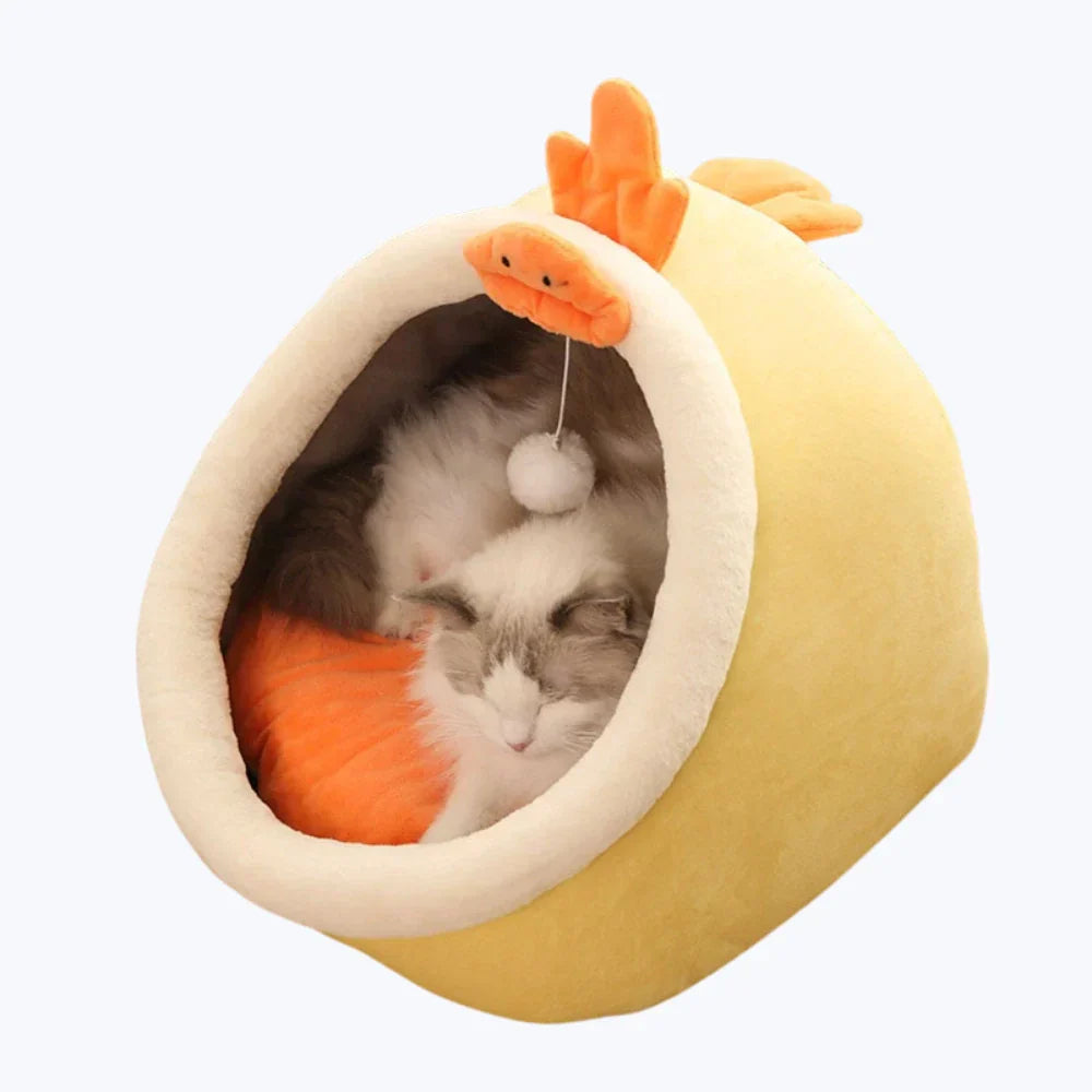 Soft Cat Bed Cozy Cat Basket Plush Pet Lounger