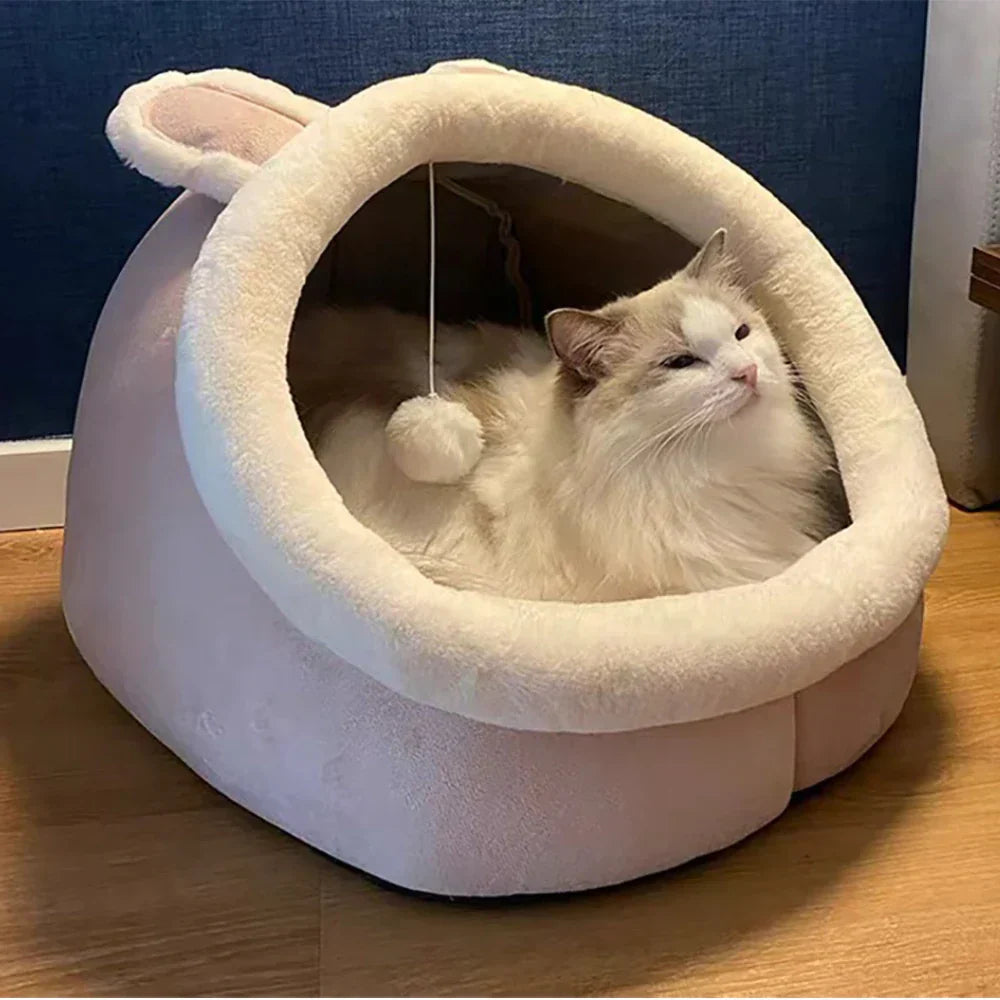 Soft Cat Bed Cozy Cat Basket Plush Pet Lounger