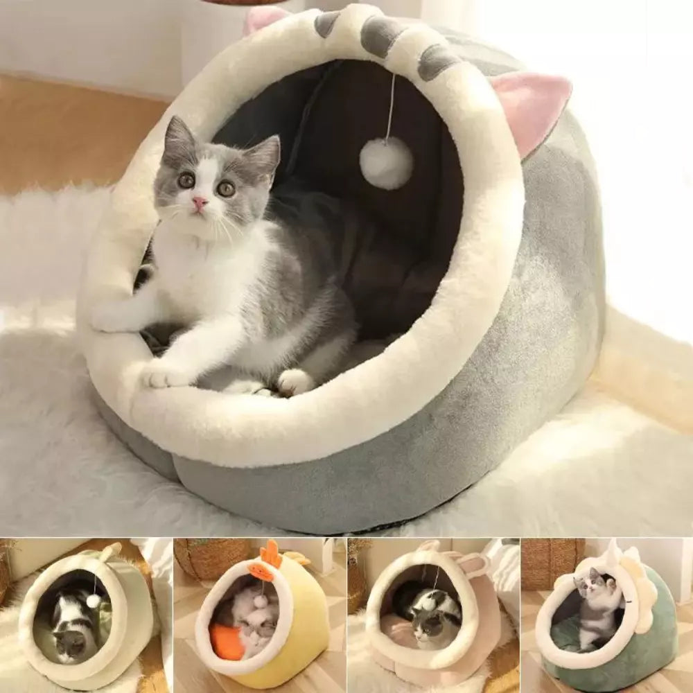 Soft Cat Bed Cozy Cat Basket Plush Pet Lounger