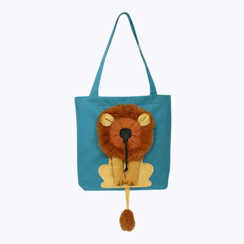 Lion Cat Print Tote Bag Stylish Canvas Shoulder Bag for Women Men