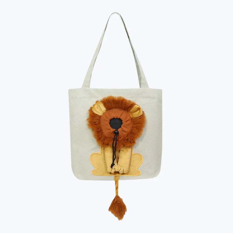 Lion Cat Print Tote Bag Stylish Canvas Shoulder Bag for Women Men