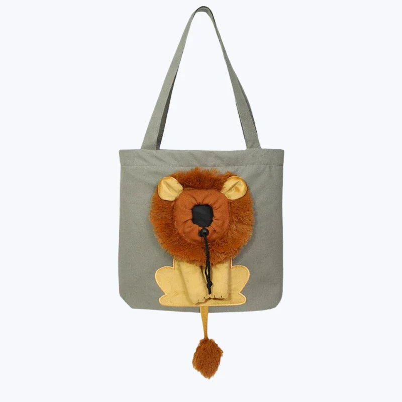 Lion Cat Print Tote Bag Stylish Canvas Shoulder Bag for Women Men