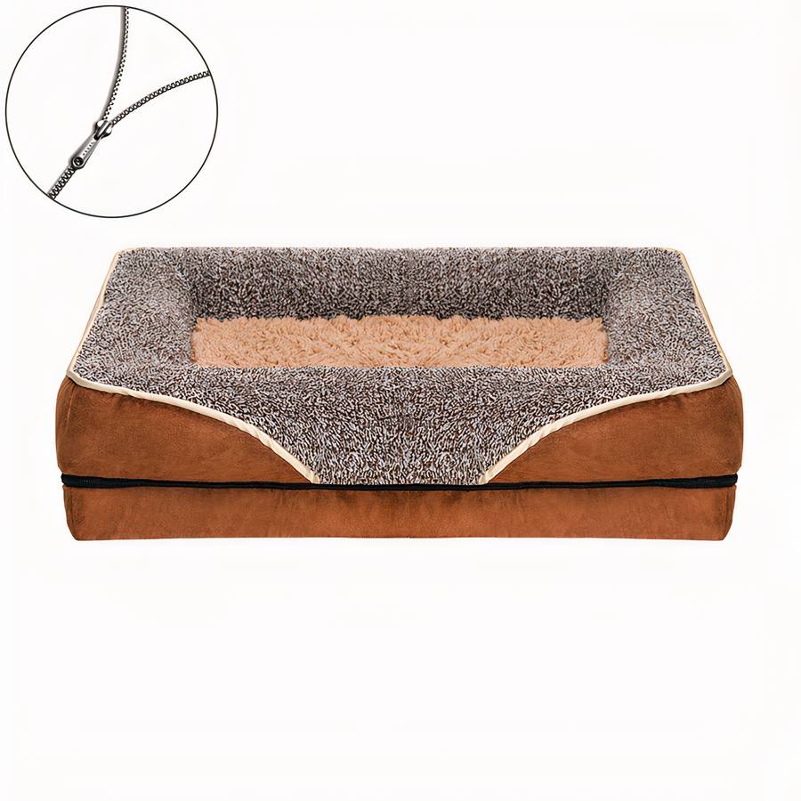 Elegant Brown and Beige Dog Sofa Bed