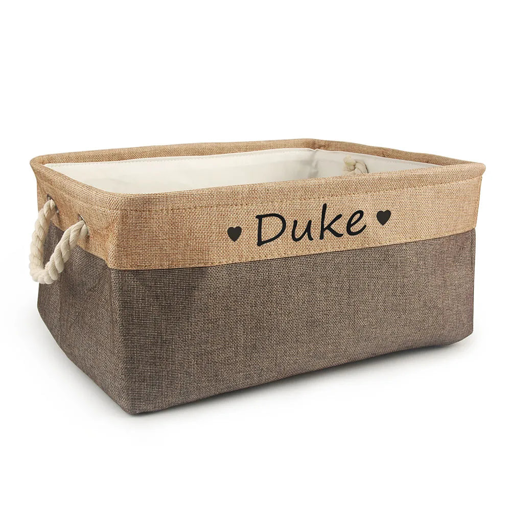 Custom Pet Storage Basket Personalized Animal Organizer Container