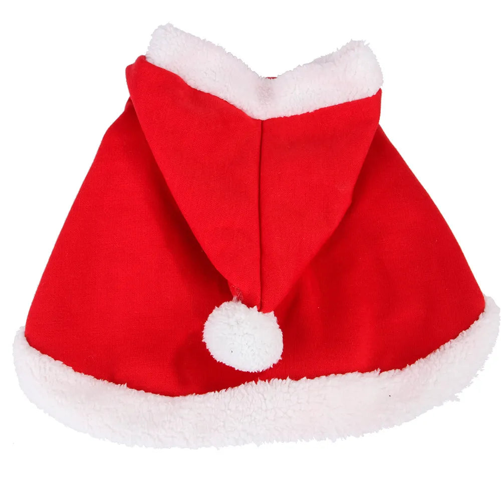 Santa Claus Cape Costume for Cat Christmas Pet Outfit