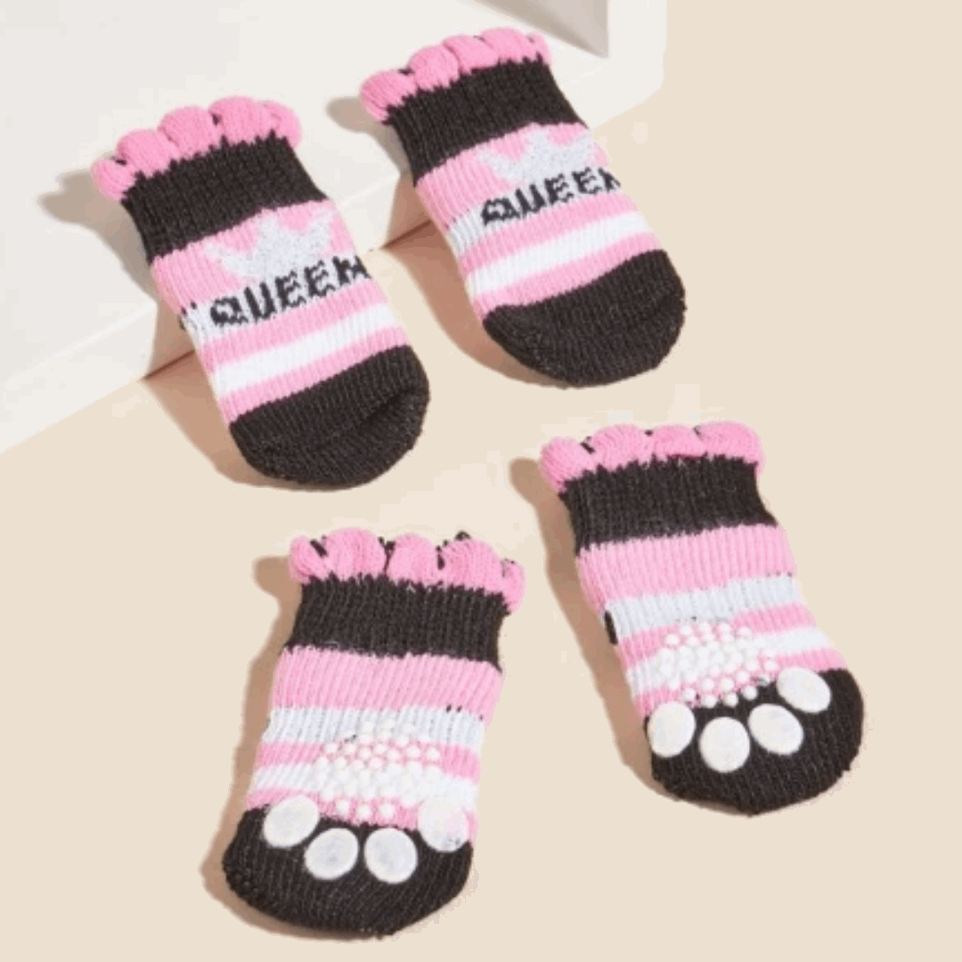 Dog Socks Queen Non Slip Pet Booties for Small Medium Large Dogs