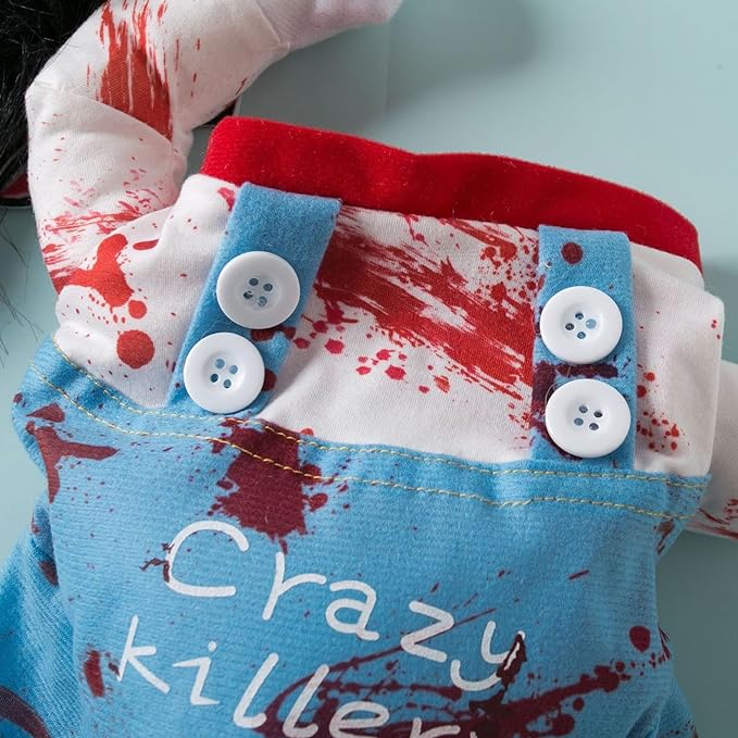 Chucky Costume for Dogs and Cats Halloween Pet Outfit