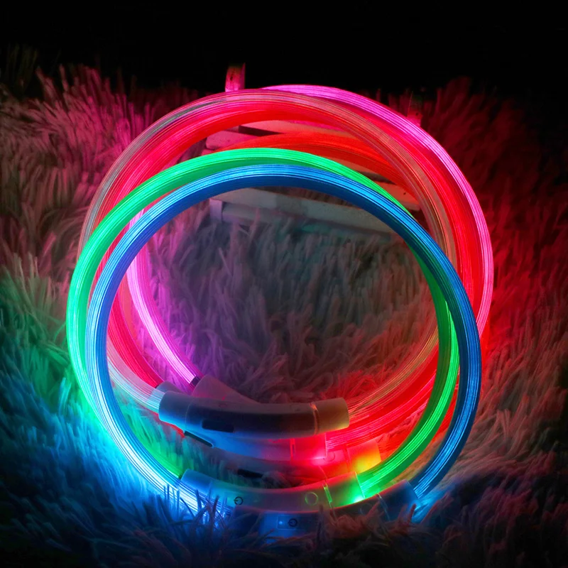 LED Dog Collar Bright Light Safety Night Running Adjustable Pet Collar