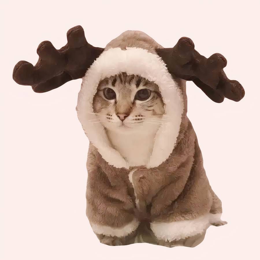 Fleece Cat Costume Warm Pet Outfit for Cats