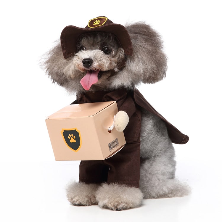 Pet Costume for Cats and Dogs Package Delivery Driver Outfit