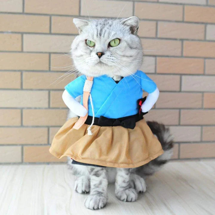 Samurai Costume for Cats and Dogs Pet Costume Pet Dress Up