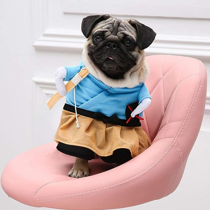 Samurai Costume for Cats and Dogs Pet Costume Pet Dress Up