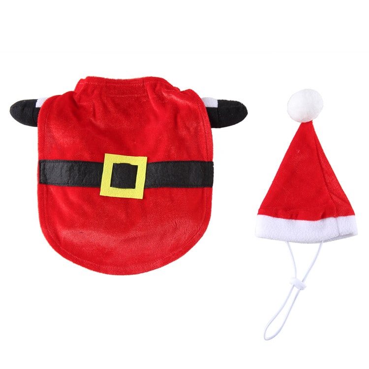Santa Claus Costume for Dogs and Cats Pet Holiday Outfit