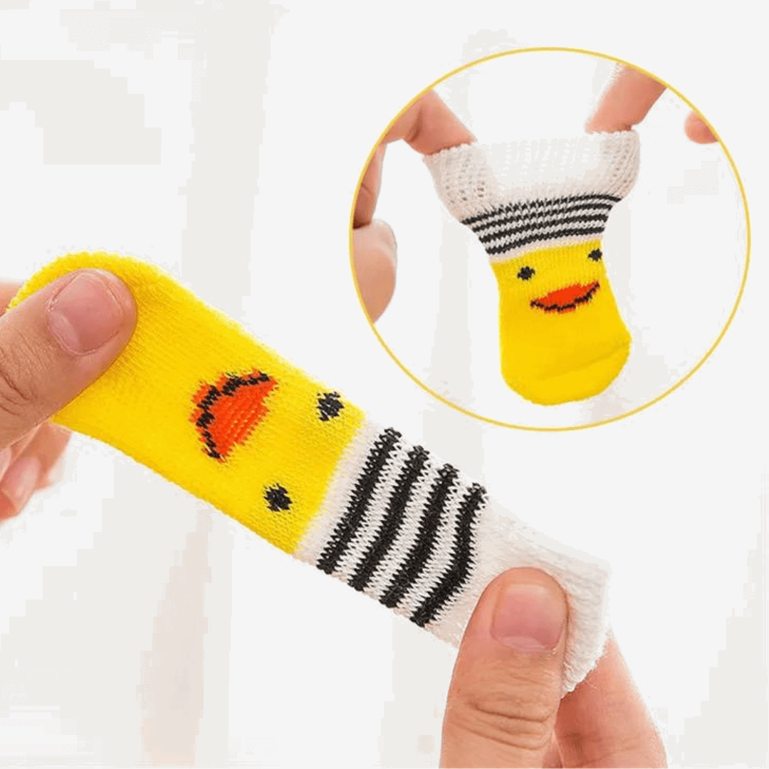 Dog Socks Yellow Striped Non Slip Pet Socks for Small Medium Dogs