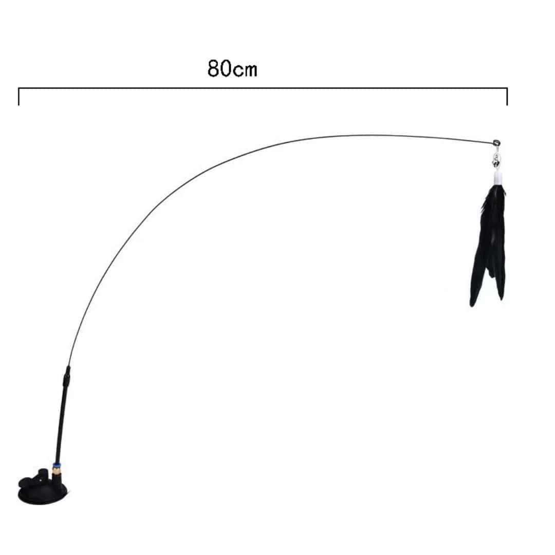 Cat Fishing Pole Toy with Suction Cup for Interactive Play