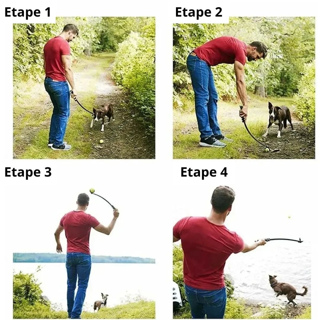 Manual Dog Ball Launcher Toy for Fetch Training and Play