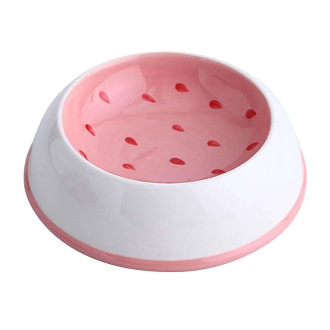 Small Ceramic Pet Bowl for Dogs and Cats Fruit Edition
