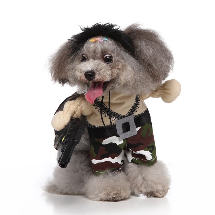 Military Costume for Dogs and Cats Pet Outfit Camouflage Uniform