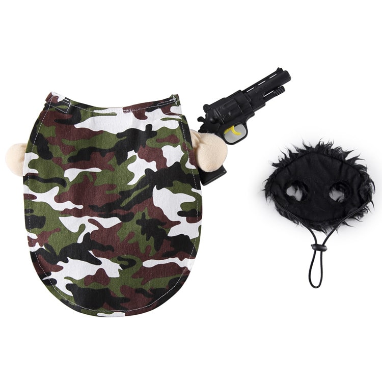 Military Costume for Dogs and Cats Pet Outfit Camouflage Uniform