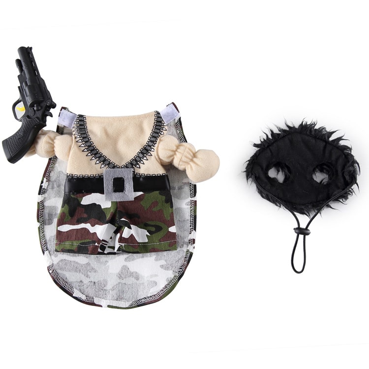 Military Costume for Dogs and Cats Pet Outfit Camouflage Uniform