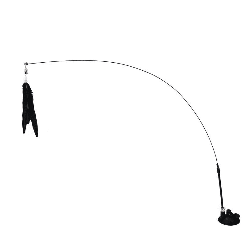 Cat Fishing Pole Toy with Suction Cup for Interactive Play