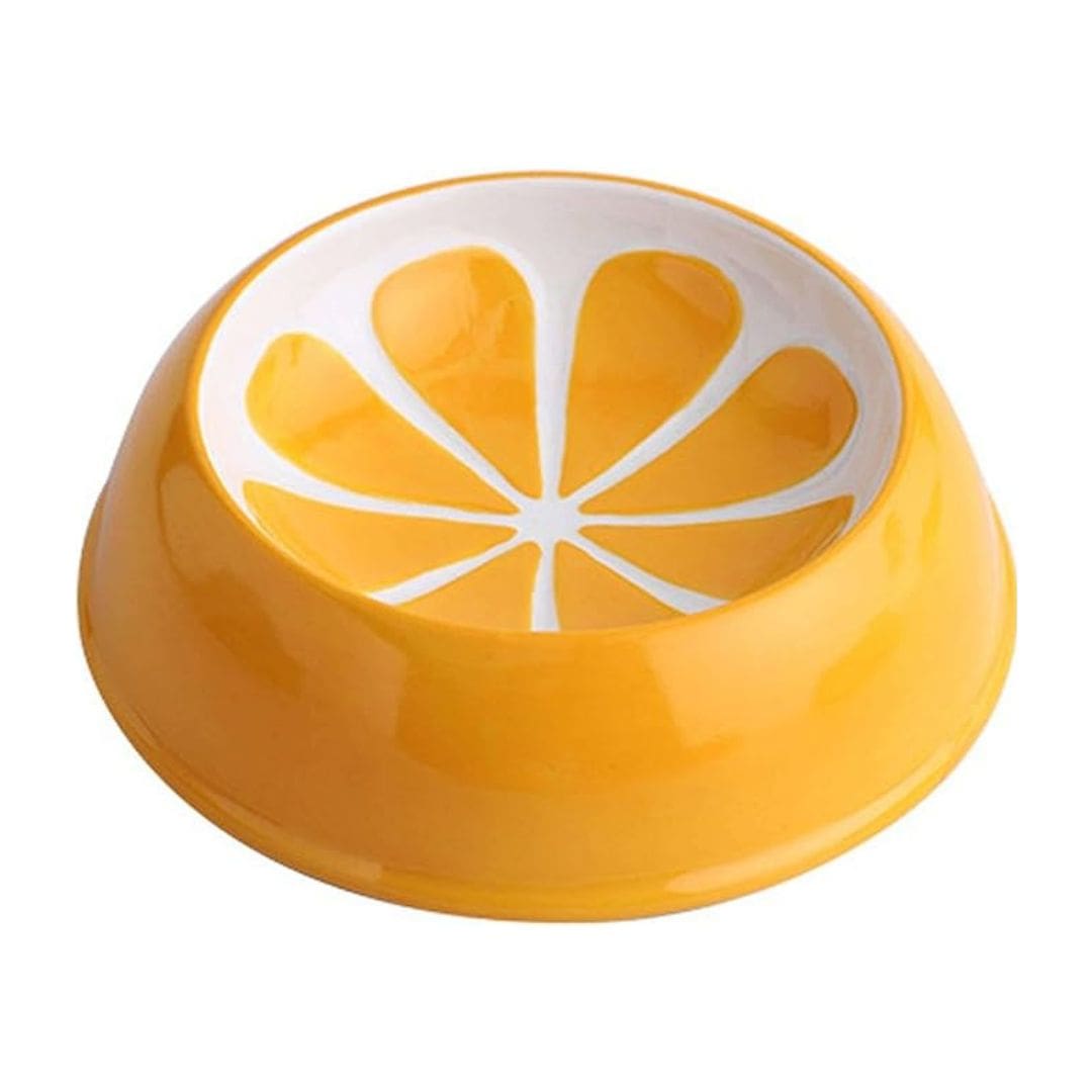 Small Ceramic Pet Bowl for Dogs and Cats Fruit Edition
