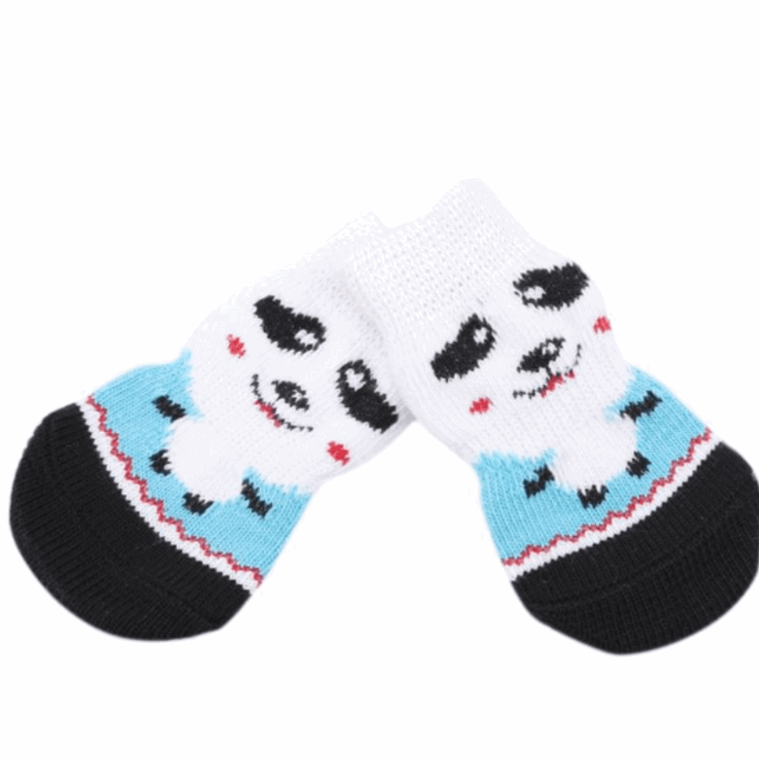 Dog Socks Panda Design Non Slip Pet Booties for Dogs