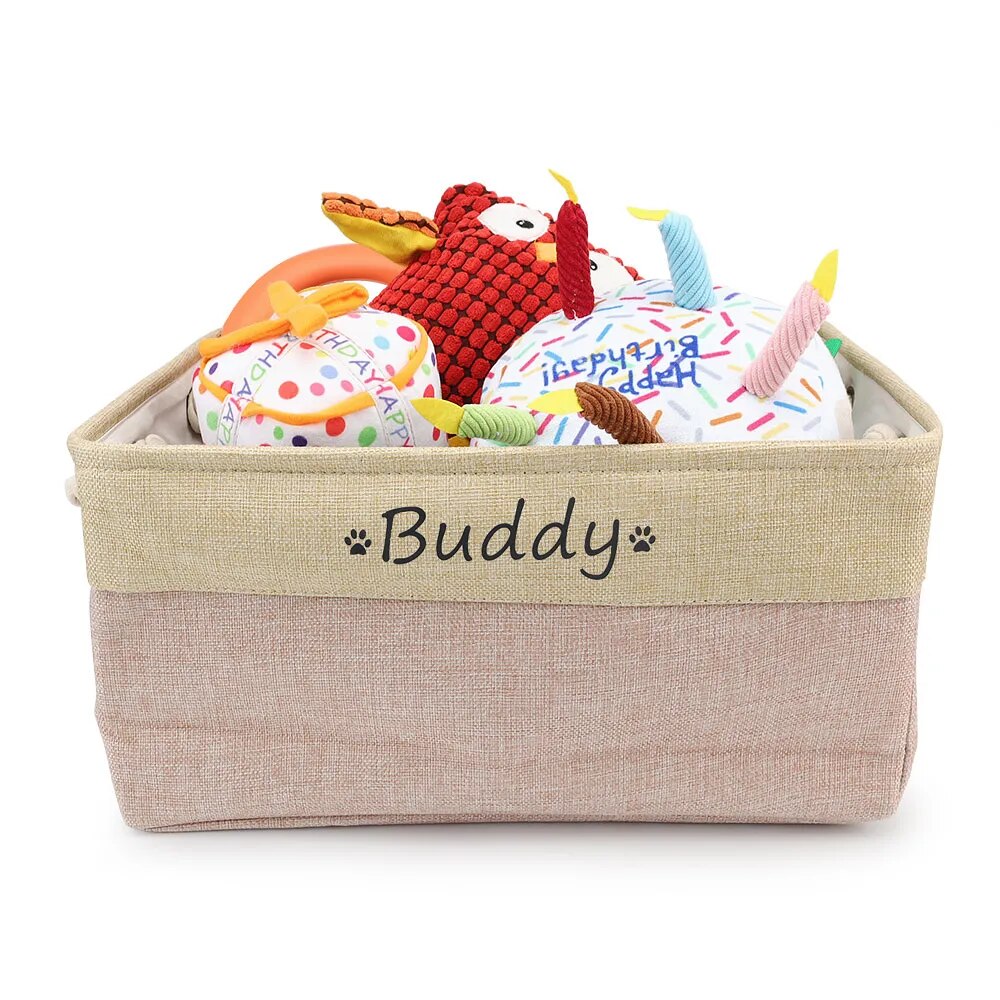 Custom Pet Storage Basket Personalized Animal Organizer Container
