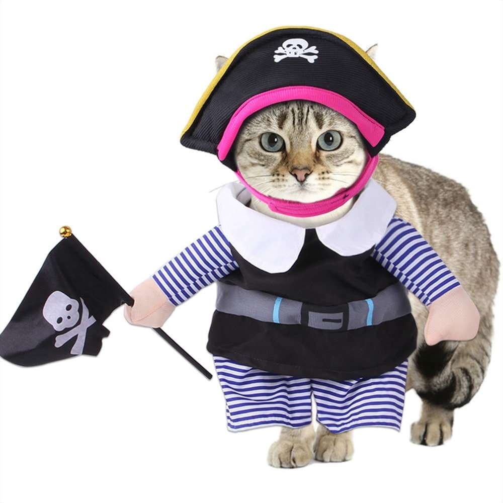 Pirate Costume for Cats and Dogs Pet Halloween Outfit Set 2