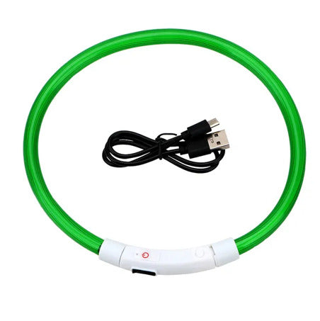 LED Dog Collar Bright Light Safety Night Running Adjustable Pet Collar