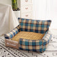 Soft Plush Plaid Dog Sofa Bed Comfortable Pet Couch for Small Medium Dogs