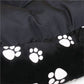 Large Black Dog Bed with Paw Print Pattern XXL for Extra Large Dogs