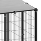 Chenil pour extérieur avec un toit fabriqué en acier de 6,05 m² avec finition noir et gris