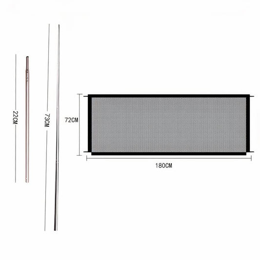 Dog Mesh Barrier Gate Adjustable Pet Safety Gate for Stairs and Doors