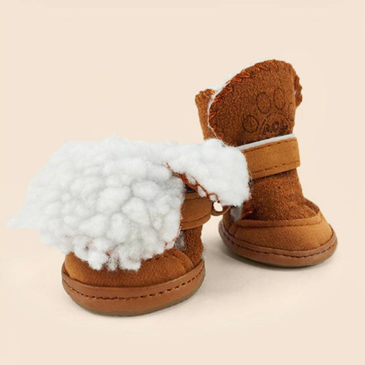 Suede Snow Boots for Small Dogs Waterproof Winter Dog Shoes