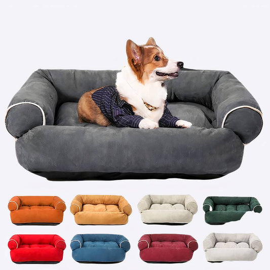 Dog Sofa Bed Convertible Couch for Pets Comfortable Plush Lounge