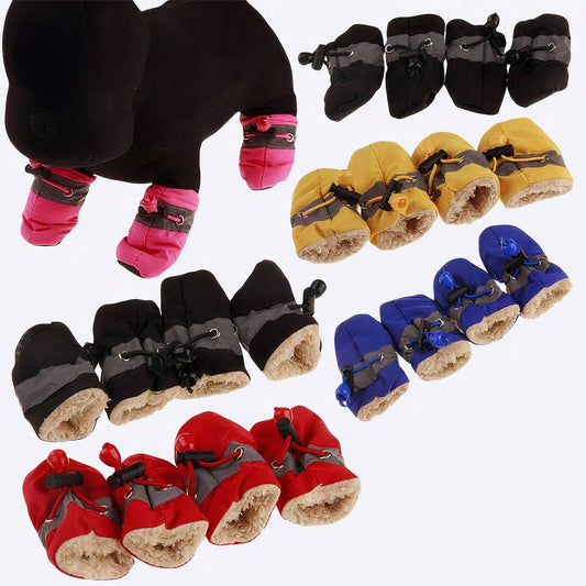 Solid Color Warm Dog Slippers Cozy Pet Booties for Small Medium Large Dogs